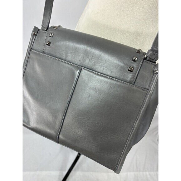 DKNY Crossbody Bag Grey Leather Studs Studded Adjustable Strap - Picture 7 of 15